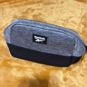 Reebok Gray and Black Toiletry Bag with Modern Design